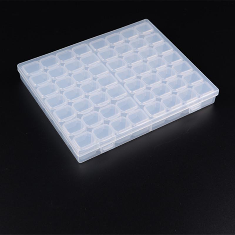 

Прозрачный пластиковый органайзер с 56 отделениями для хранения аксессуаров для алмазной вышивки и нейл-арта