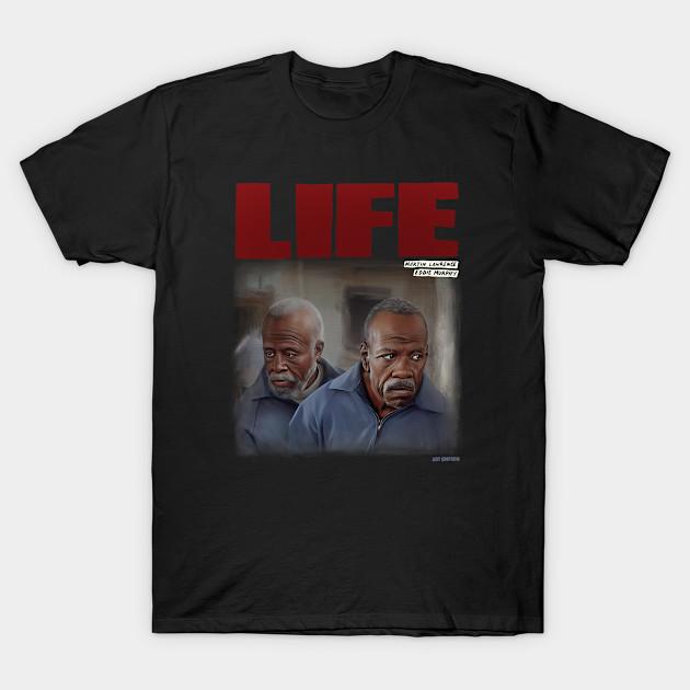 Men Black Print T-shirt Life No-Cut Transfer Paper Print Cotton Tshirt 4XL чёрный