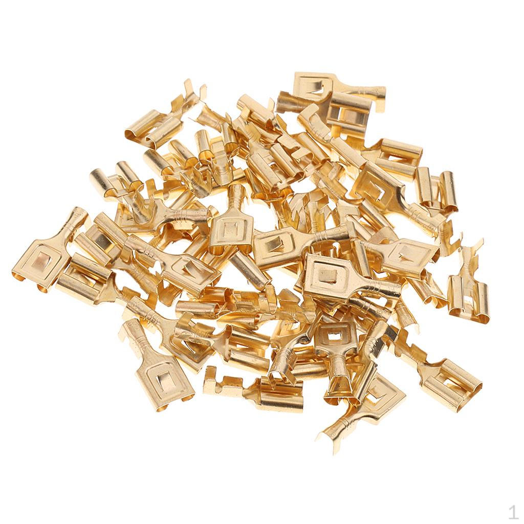 

High Quality 50Pcs Brass Terminal Cable Locking Female Spade 7.8mm