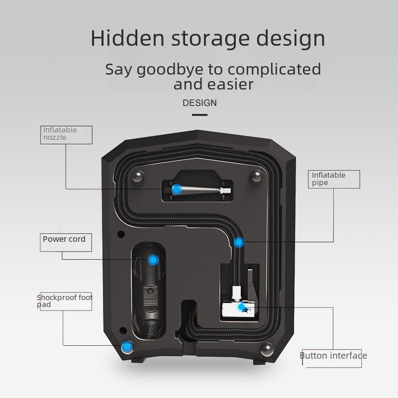 Portable Car Air Compressor Pump, 12V Digital Tire Inflator with Pressure Gauge, Auto Tire Pump with LED Light
