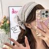 Red Woven Plaid Lace Hair Scarf Wraps Women Retro Triangle Headscarf Hat Travel Photo Headband Girl Hair Accessories