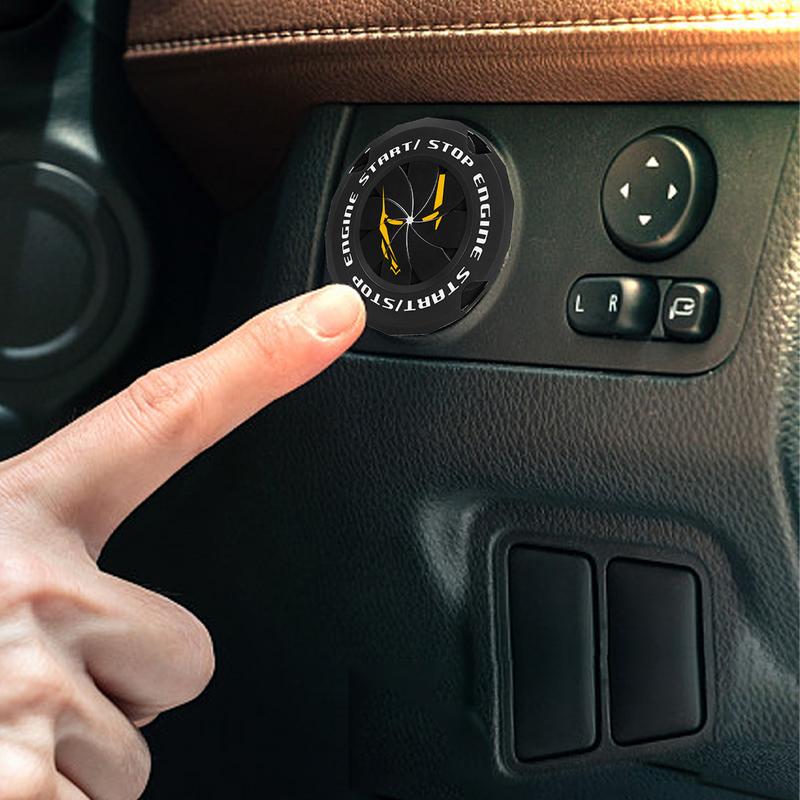 Auto Engine Button Protective Cover Car Start Stop Sticker Car Start Stop Button Cover Vehicle Engine Button Decoration Covers