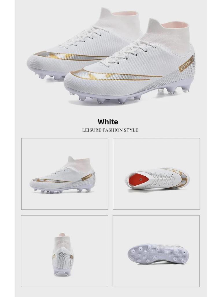 2024 High-Top Fußball-Trainingsschuhe für Kinder, Lange/Gebrochene Stollen, Erhältlich in Größe 47