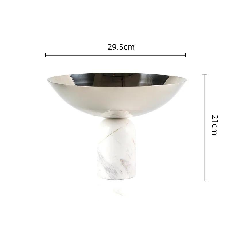 Marble Tray Geometric Cylindrical Fruit Plate Metal Tray Desktop Storage Container Snack Plate Home Decoration Accessories