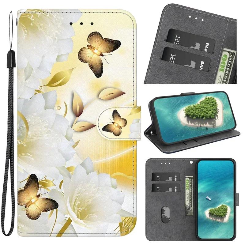 New Painted Case for Xiaomi Poco M6 X6 C65 Pro Wallet Case Xiomi Mi PocoM6 PocoX6 Pro PocoC65 Cartoon Flower Leather Book Cover