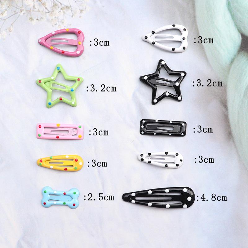 20 Colorful Polka Dot Hair Clips for Girls & Babies - Small BB Clips & Hairpins