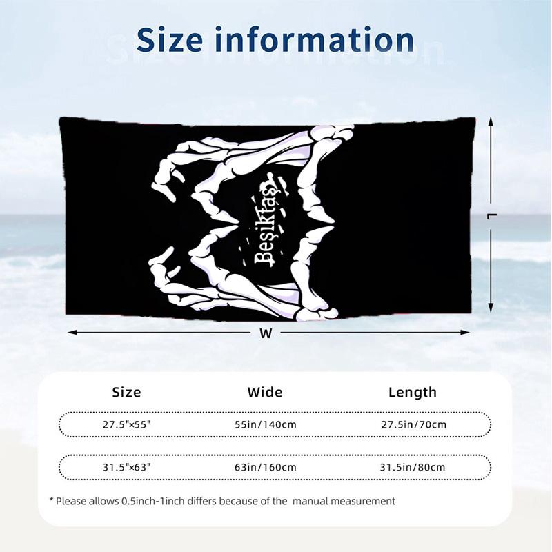 Besiktas JK (1) Theme Beach Towel Sand Resistant Soft And Comfortable Suitable For The Pool Camping Yoga And Diving A Travel