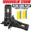 1200W H7 LED High Power Headlight Blubs CANBUS Super Bright Lights 6000K Auto Spotlights Mini Wireless Fog Lamp Turbo Fan12V 24V