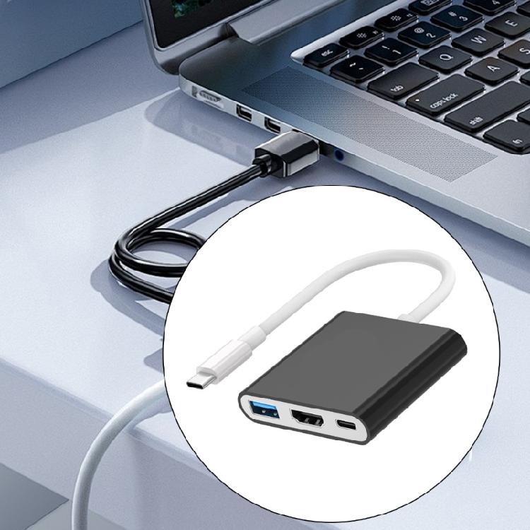 3 in 1 USB C Docking Station Video Capture Adapter with HDTV USB3.0 USB C Port for Switch Console TV Dock Station Gaming