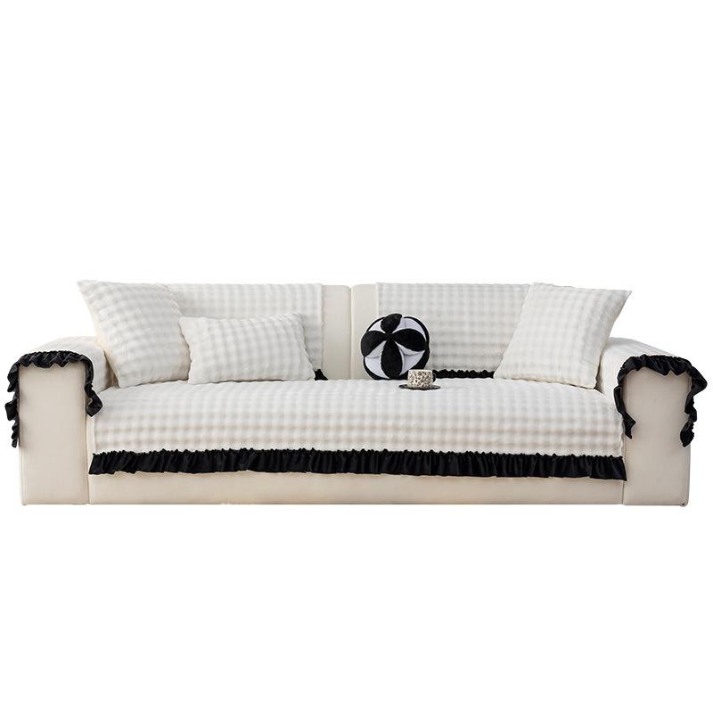 Winter Thickened Plush Sofa Cushion Premium Light Luxury Non-Slip Seat Cushion New Nordic Straight Sofa All-Inclusive Sofa Cover