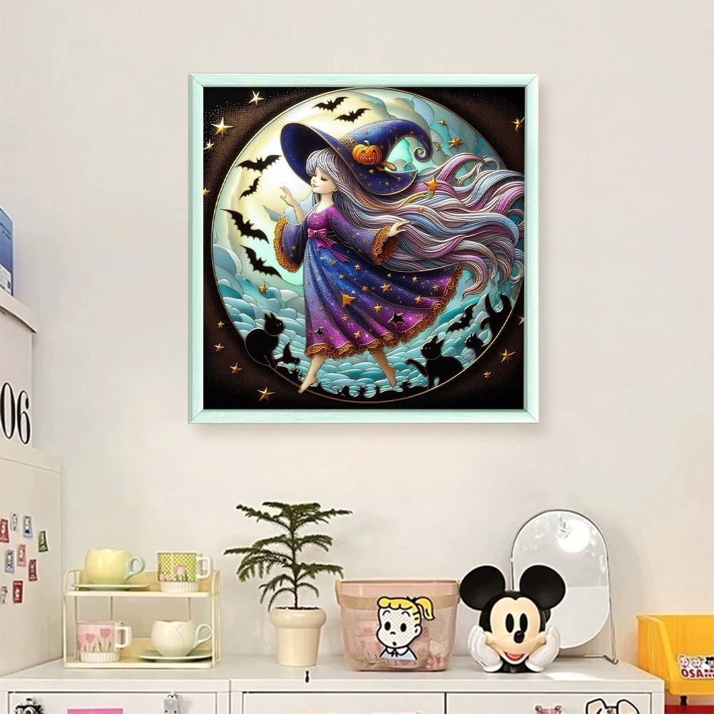 Witch Printed Cross Stitch Kit DIY 11CT Embroidery Craft Set Home Decoration