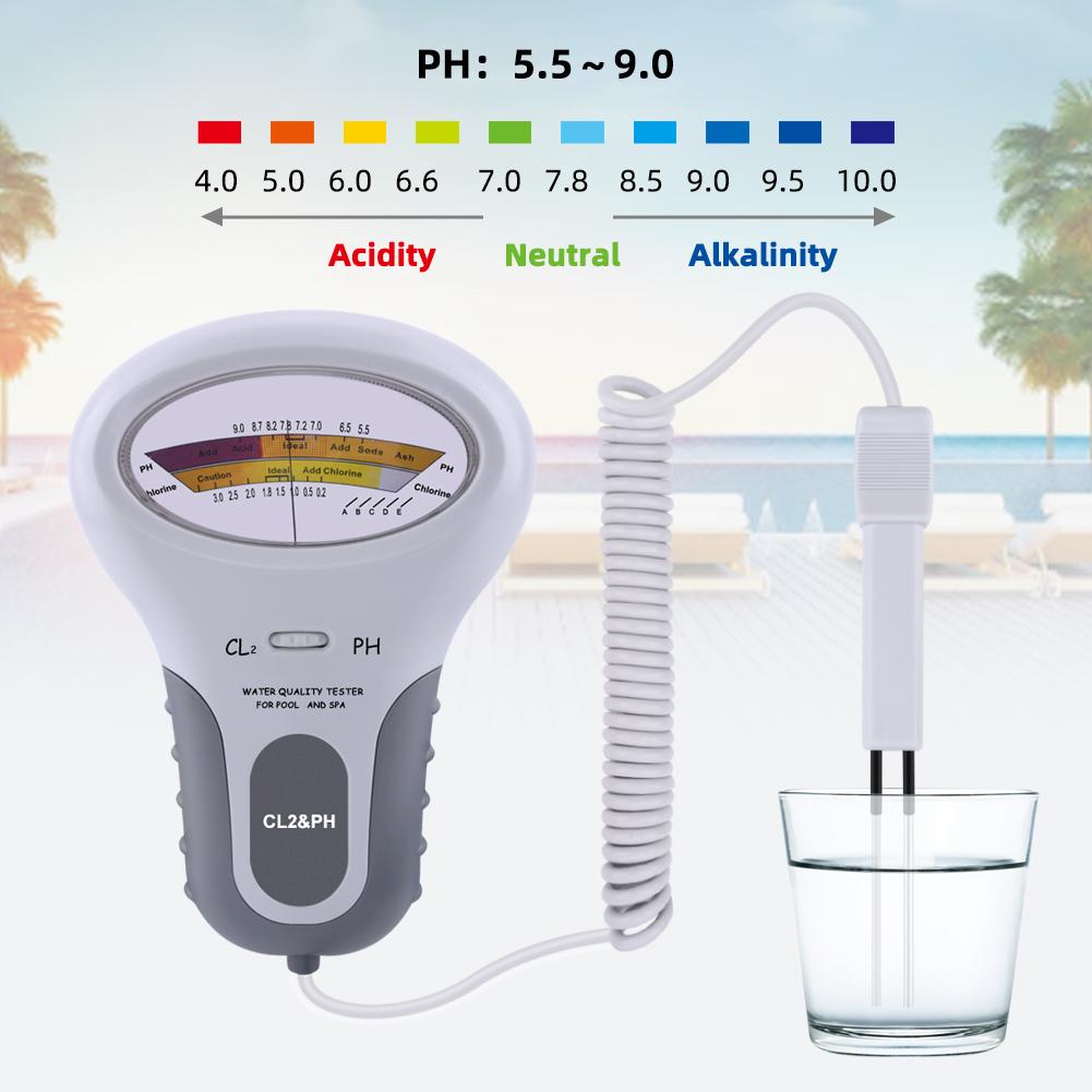 Digital PH CL2 Water Quality Tester Monitor For Pool Spa Swimming Pool Chlorine And PH Level Meter For Aquarium Hot Spring
