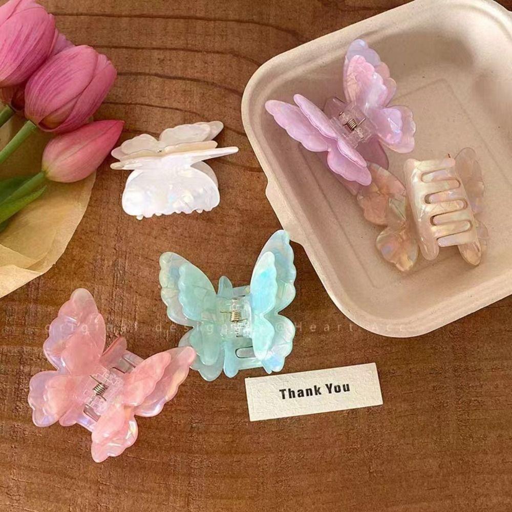 Acetic Acid Acetate Butterfly Hair Claw Elf Large Shark Clip Fashion Butterfly Hair Clip Female