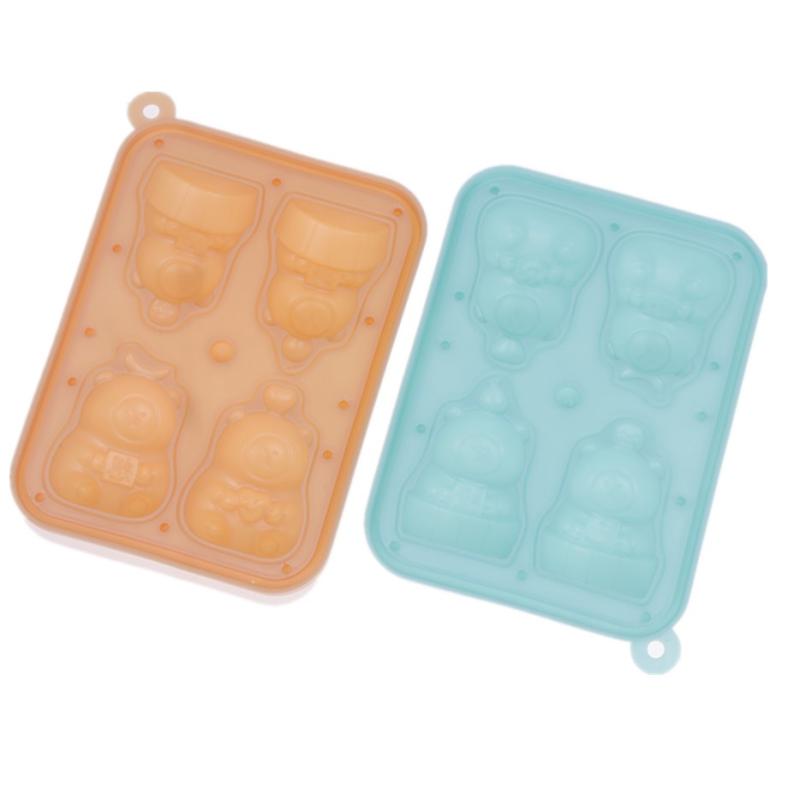 4 aufeinanderfolgende Capybara-förmige Silikonform Cartoon-Tier Schokoladenkuchenform Süßigkeitenpudding Eiswürfelbehälter Handgemachte Seifenform