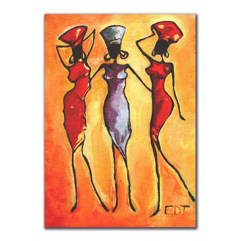 

Классические винтажные три африканские женские картины на холсте, абстрактные постеры, принты, настенная художественная картина для декора стен гостиной, Cuadros 21x30cm No Frame