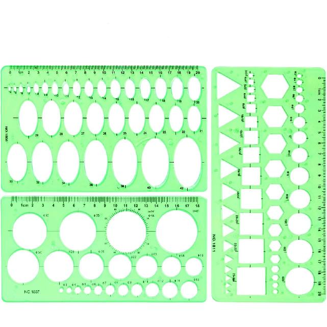 SenseYo 7 Pack Drawings Templates Stencil, Circle Template for Geometric Drawing Stencils, Plastic Clear Circle Stencils Architecture Supplies