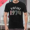 Classic Vintage Born in 1974 Retro 70s Style Birthday Year Tshirt Men Women Unisex T Shirt Streetwear Comfort Summer Cotton Tee