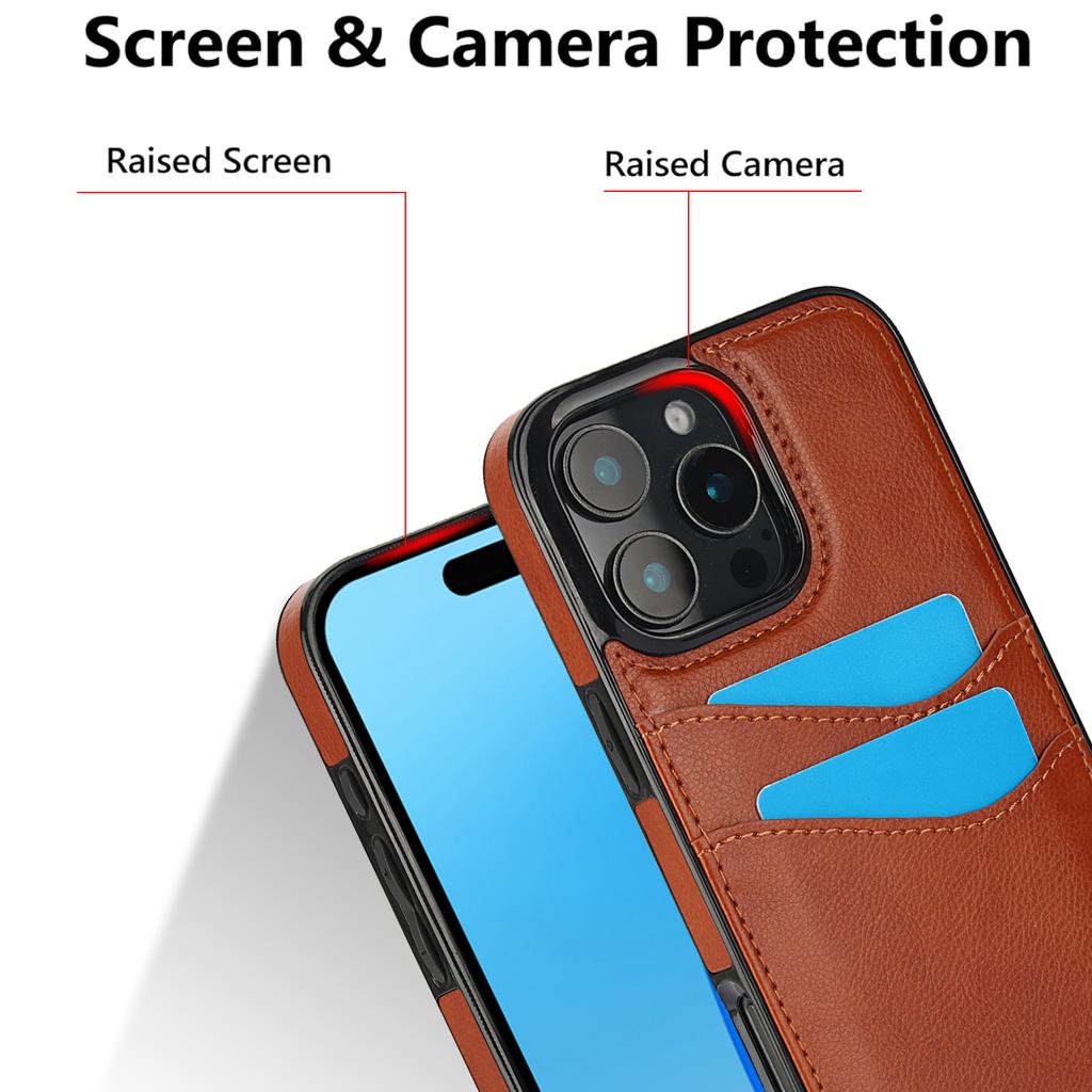 Luxury High-end Leather Case for iPhone 16 Pro Max 16E 15 Plus 14 Pro 13 12 11 XS XR X 7 8 Card Slot Holder Mobile Phone Cover