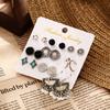 9Pairs/Set Women Retro Elegant Alloy Bright Fashion Earrings