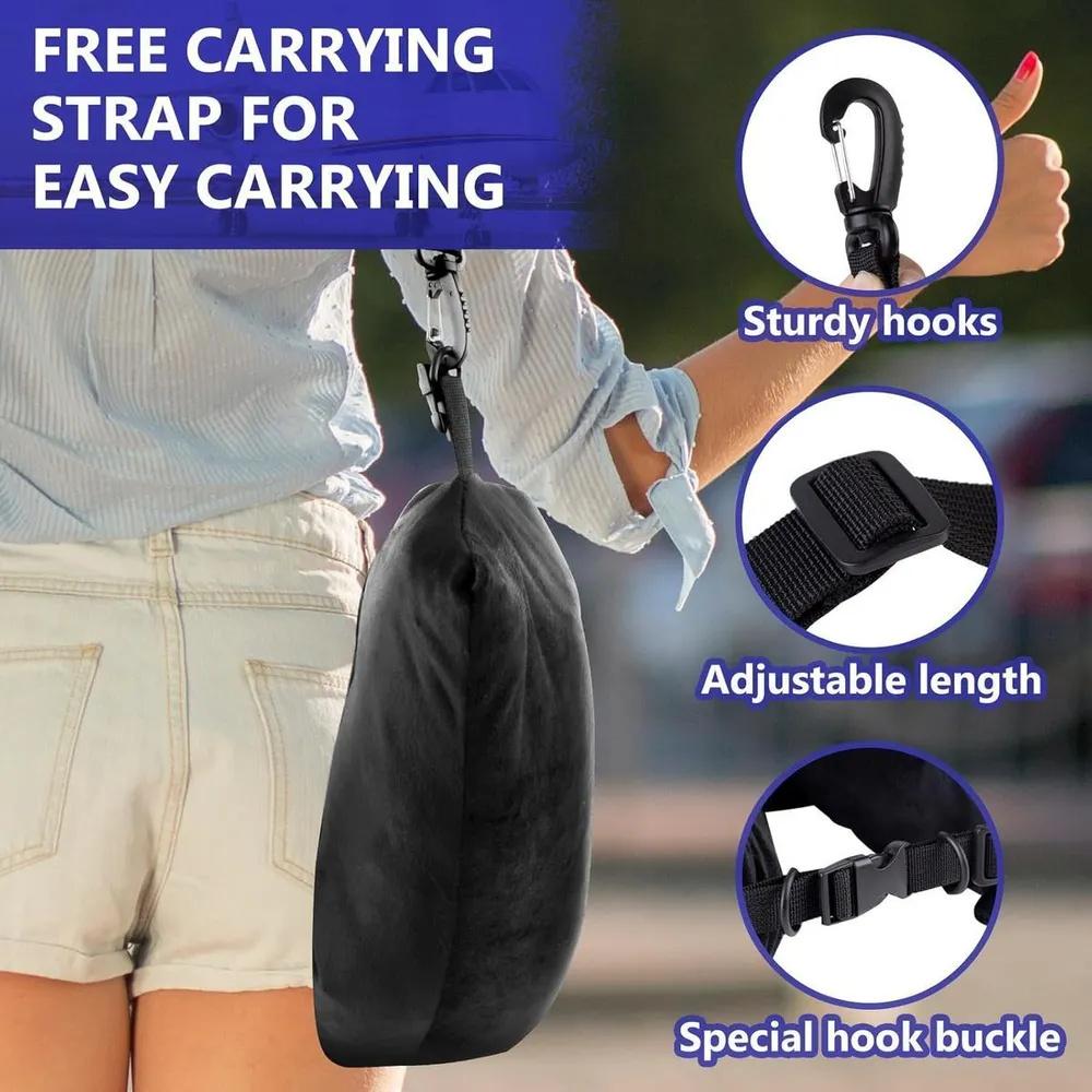 Sac de rangement pour taie d'oreiller multifonctionnel en forme de U, taie d'oreiller de voyage pour vêtements rembourrés