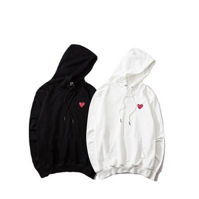 22SS Winter Play Comme Des Garcons Hoodie Fleece Loose Sweatshirt Men Women Couple