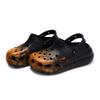 Crocs Classic Clog EVA Fluid Splash Ink Niche Aged Stepping On Feeling Gift Box Model Hole Shoes for Men and Women Black Orange