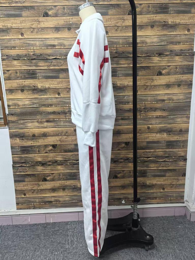 2025 Women's Autumn Fashion Color Block Two-Piece Casual Sports Suit