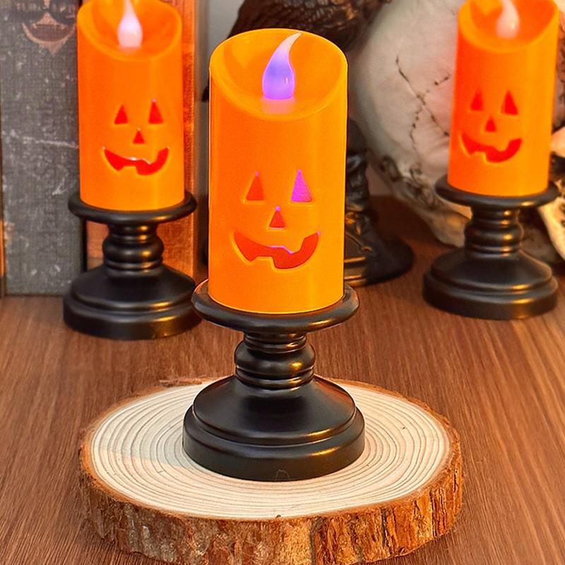 Halloween Portable LED Pumpkin Lantern Candle Lamp for Party Decoration