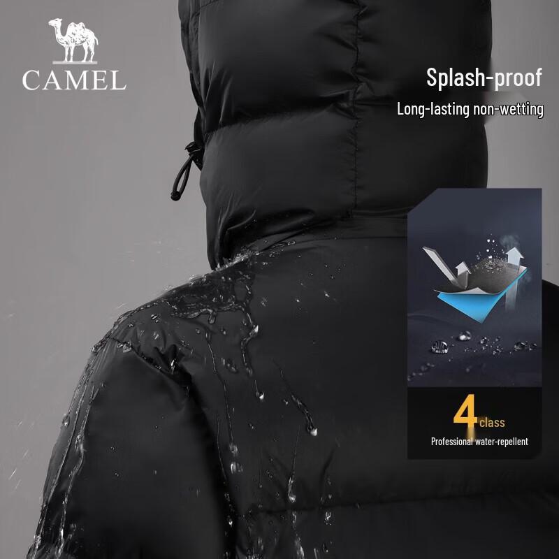Camel Unisex Long Puffer Down Jacket A34CA6B834
