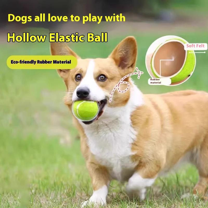 Pet Toy Tennis Dog Grinding Teeth Rebound Elastic Ball Outdoor Training Ball Interactive Toy Puppy