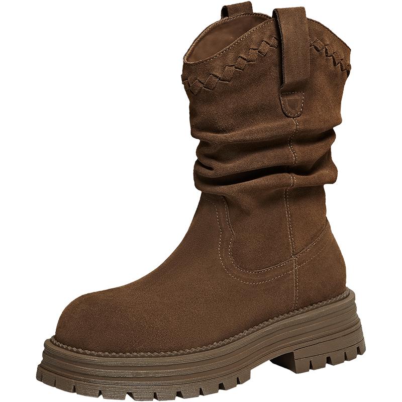 TATA Western Sweetheart Mid-Calf Boots 36