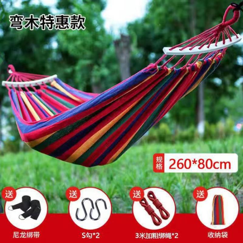 Portable Outdoor Hammock Kids Adults Durable Canvas Fabric With Anti-Roll Design Camping Hiking Garden Relaxation