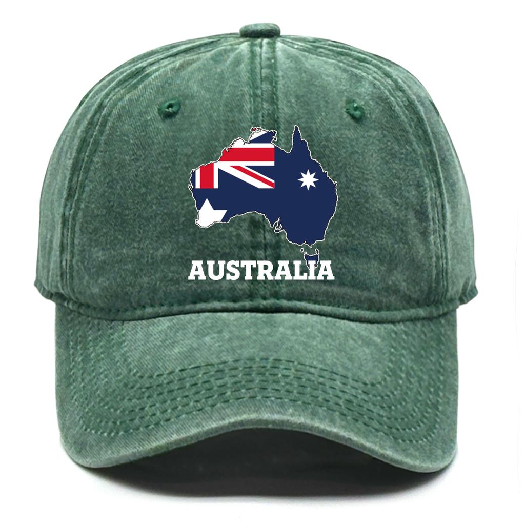 Flag of Australia Print Snapback Baseball Hat Australia Map Man Caps Breathable Lightweight Adjustable Caps For Mountaineering