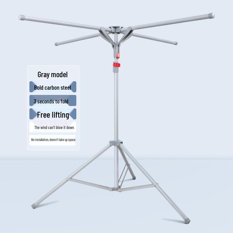 Foldable Clothes Drying Rack for Indoor and Outdoor Use - Floor-Standing Balcony Solution, Easy to Install in Bedrooms and More