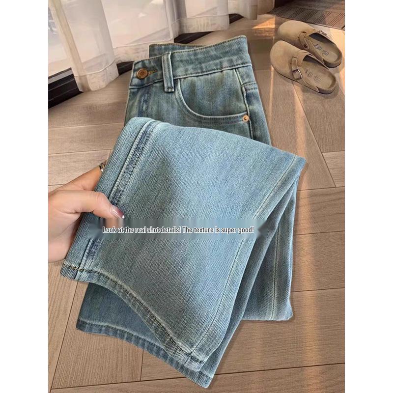 Women's Plus Size Slimming Straight Leg Cigarette Jeans - Petite Fit, Nine-Point Length