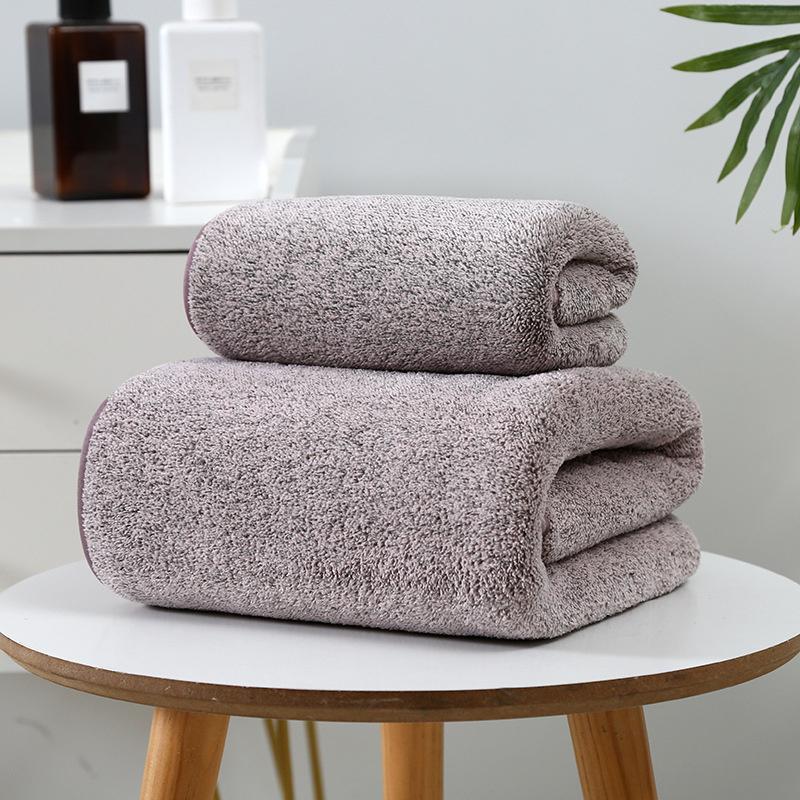 thicken Bamboo Charcoal Coral Velvet Bath Towel For Adult Soft Absorbent Quick-Drying Towel Home Bathroom Microfiber Towel Sets