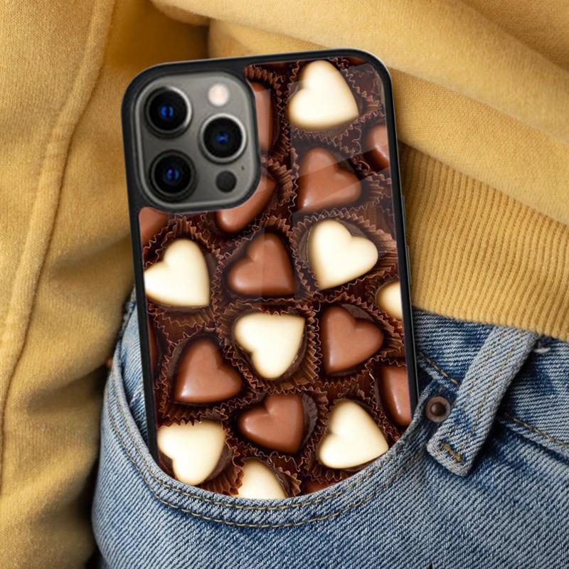 Choclate Candy Pattern Soft Phone Case for iPhone 17 Air 16e Pro max 15 Pro 13 14 Plus 11 12 MagSafe Magnetic Coque