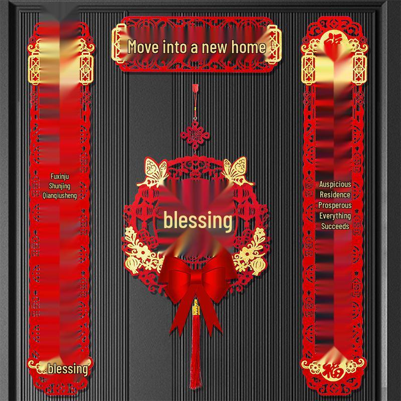 Magnetické uspořádání nového domova: Sada samolepek na dveře a dekorací na kolaudaci