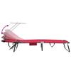 Folding Sun Lounger Red 190 x 57 x 81 cm Oxford Fabric