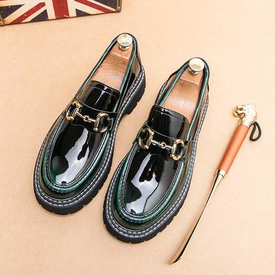 Nuevos Zapatos Penny para Hombre Primavera 2025 Nuevos Zapatos Perezosos de Charol para Hombre Plataforma de Estudiante Sin Cordones Zapatos Mocasines de Plataforma para Aumentar la Altura para Hombres
