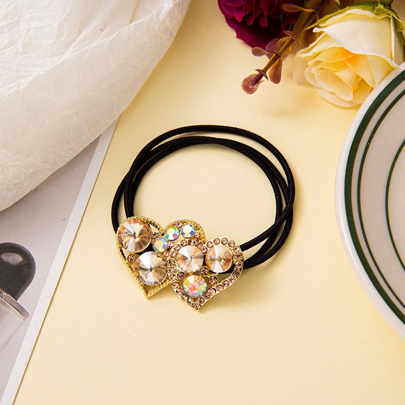 

Милые эластичные резинки для волос с двойным сердечком для девочек 1 штука Женские аксессуары для волос Резинка