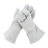 Pair Welding Glove Full Palm Wearproof Heat Resistant Hand Protector Cow Leather Gray for Cutting
