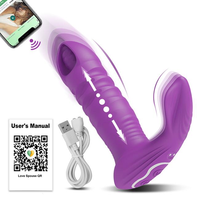 Bluetooth APP Thrusting Anal Butt Plug Vibrator for Women Men Gay Wireless Control Prostate Massager Bullet Buttplug Sex Toys