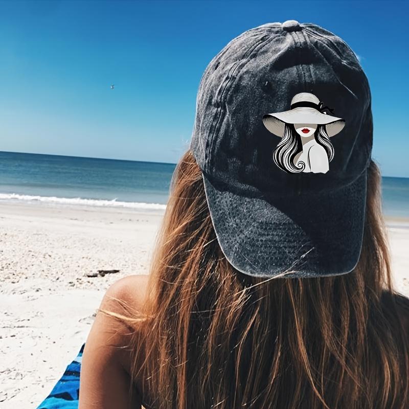 1pc Elegant Baseball Cap - Retro Women's Face Silhouette, Lightweight Sun Hat for Women & Men, Everyday & Formal Events