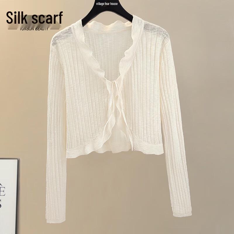 Elegant Slim Fit V-Neck Long Sleeve Knit Top M