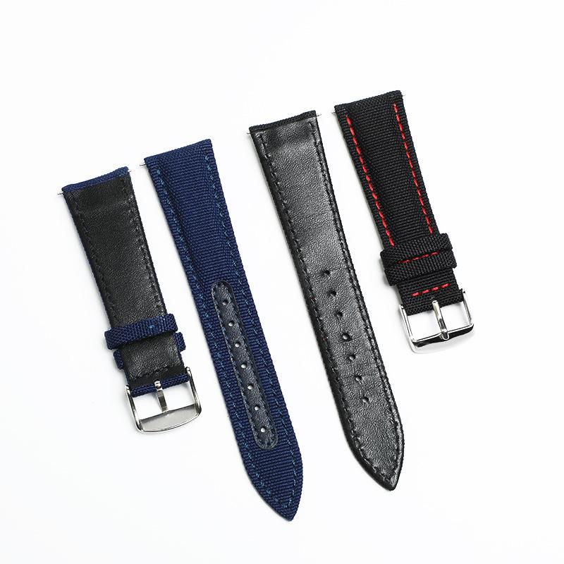 Canvas Nylon Strap Universal Huawei Samsung Nylon Leather Watch Strap 20mm 22mm for Omega