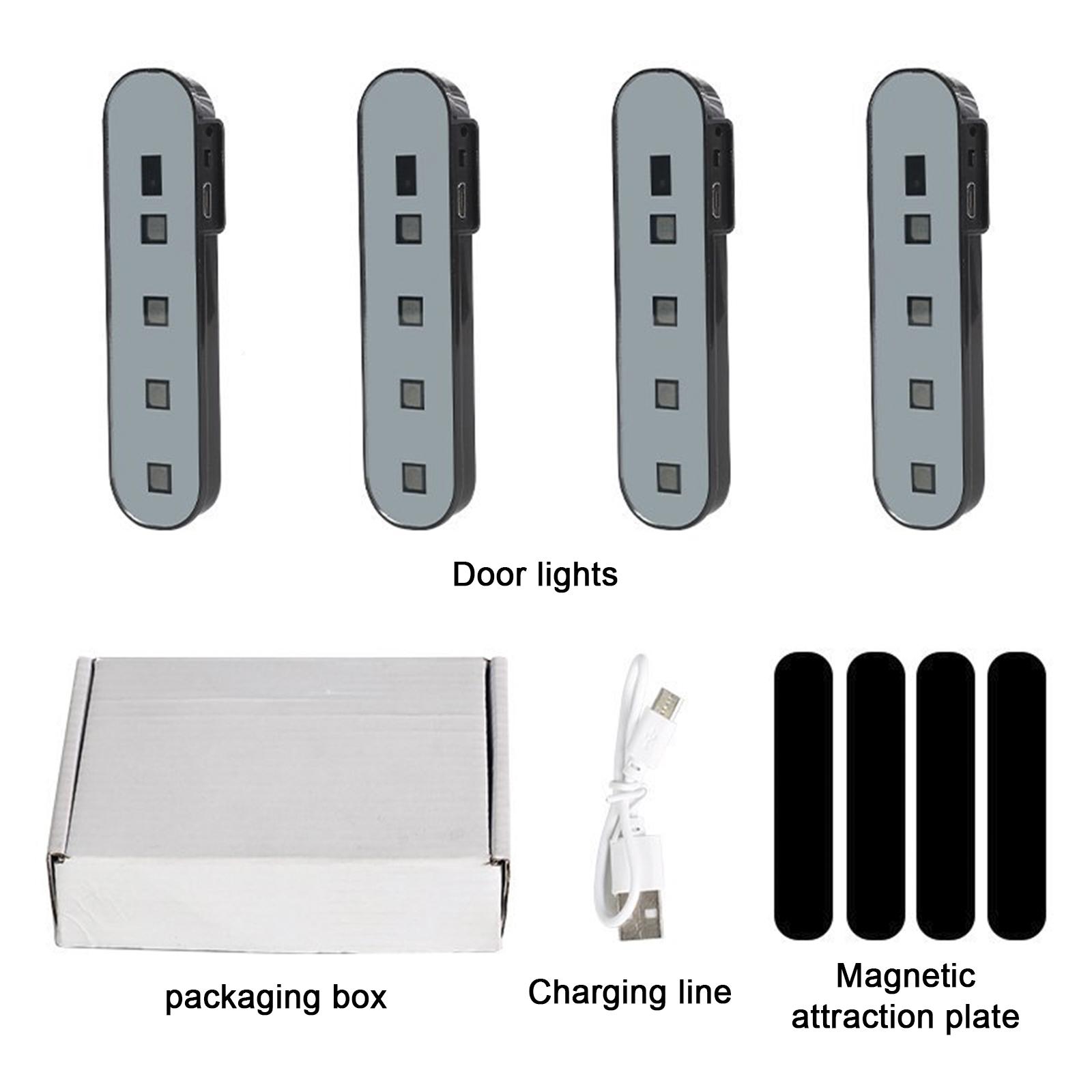 

4Pcs Car Door Decoration Safety Light Warning Flashing Automatic Sensing Light