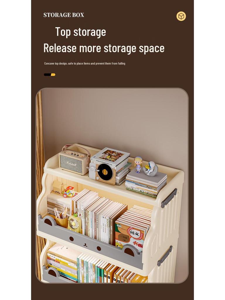 Children's Movable Multi-Layer Bookshelf and Storage Rack