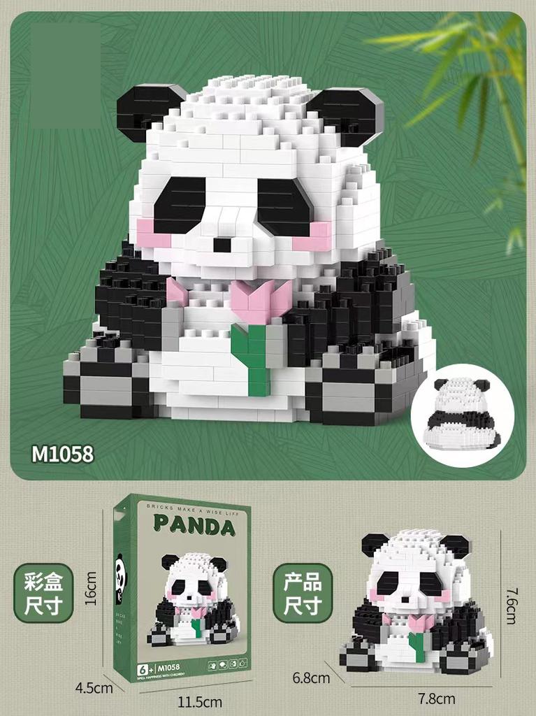 Panda 3d Constructor Micro Brick Small Particle Assembled Diamond Building Block for Children Boys 6 To 10 Year Games Child Gift