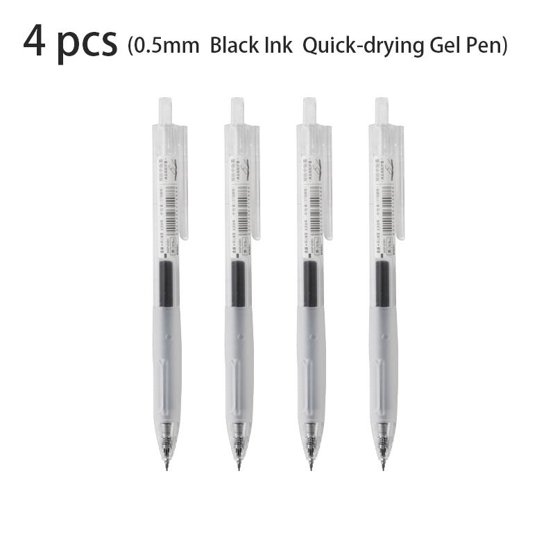 M&G 4pcs 0.5mm Black Ink Quick-drying Gel Pen Signing Pen School Supplies Office Supplies Stationery Gift Office Pen black